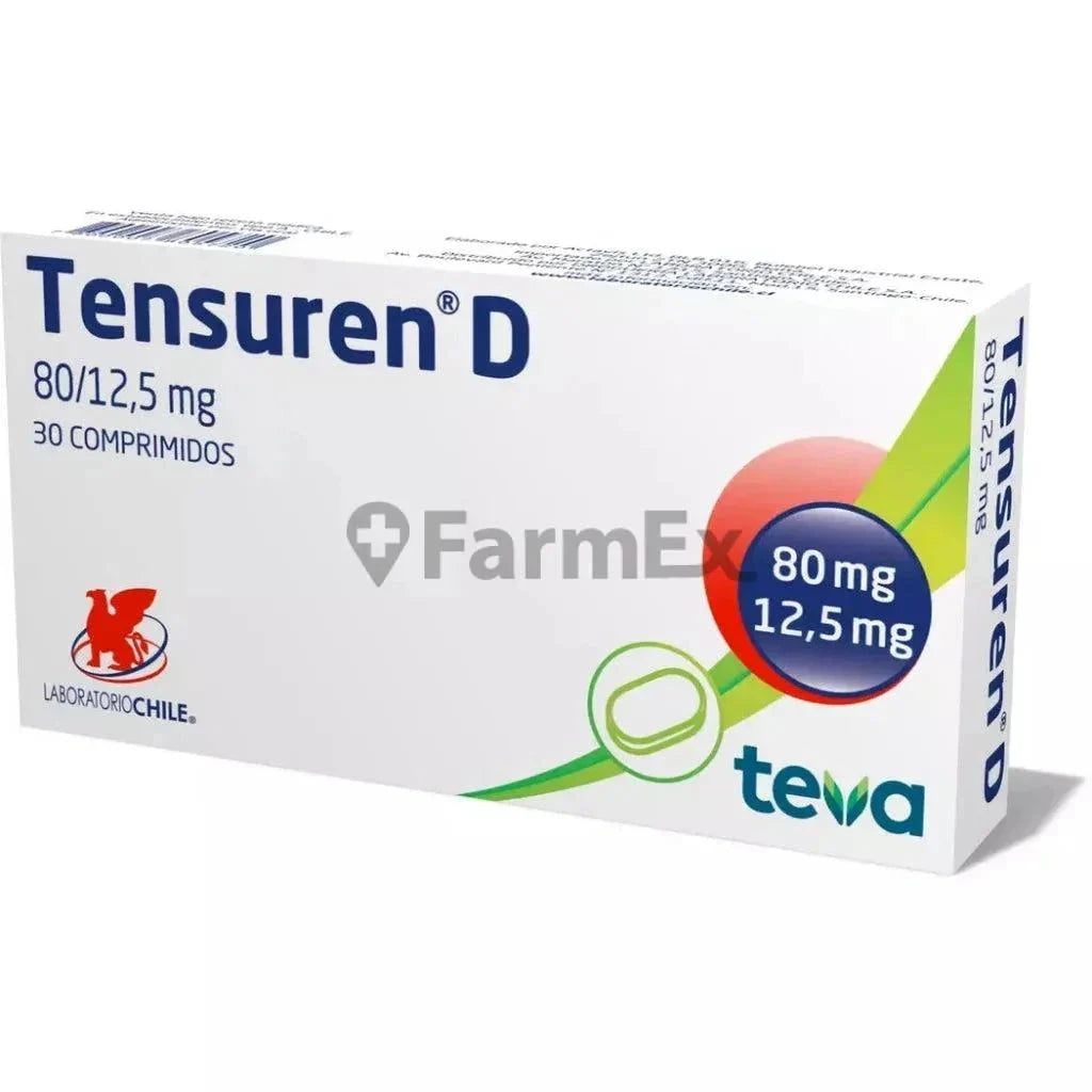 Tensuren D 80 mg / 12,5 mg x 30 comprimidos Farmex-Chile Salud-Persistente
